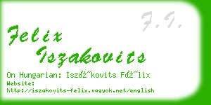 felix iszakovits business card